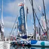 Bateau Biotherm de Paul Meilha sur les pontons du Vendée-Globe 