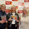 Les autrices Bernadette Pâques et Nathalie Hosay avec leur livre "Audaces" accompagnées de Bernadette Triki 