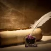 Une plume et un parchemin