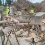 Les jardiniers de la Ville sculptent le bois perdu pour Noël