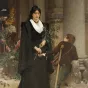 Mireille faisant l'aumône à la sortie de Saint-Trophime (Pierre-Auguste Cot, 1882) © Artvee