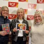Les autrices Bernadette Pâques et Nathalie Hosay avec leur livre "Audaces" accompagnées de Bernadette Triki 