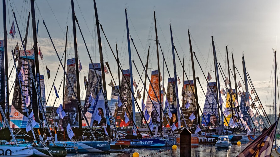 Les bateaux du Vendée Globe avant le grand départ aux Sables d'Olonne. 